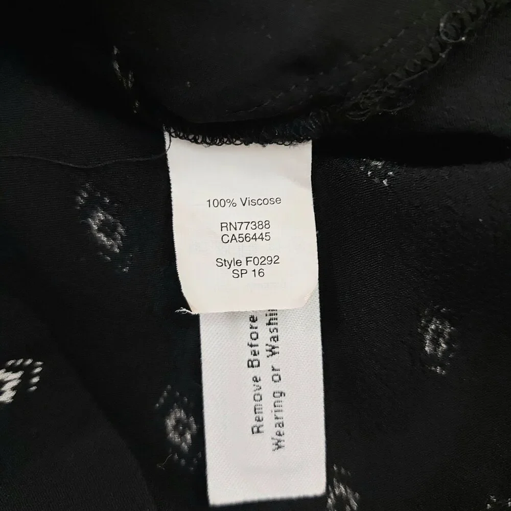 Madewell Romper Womens Small Black Diamond Print V-Neck Cap Sleeve Bohemian - Picture 9 of 13